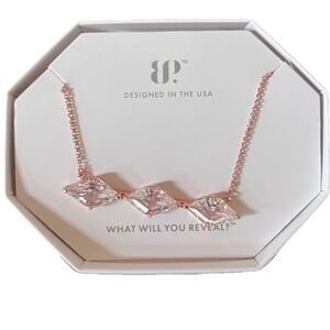 “Star-Crossed Connections” Diamond Cubic Zirconia Rose Gold Necklace BP